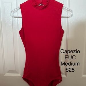 Capezio Red Sleeveless Bodysuit